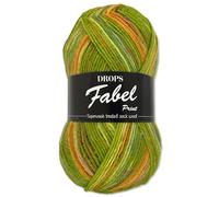 Frida's Wollhaus Drops 50 g Fabel Sock Wool Virgin Wool Superwash Yarn Knitting Crochet 45 Colours (151 | Guacamole)