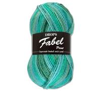 Frida's Wollhaus Drops 50 g Fabel Sock Wool Virgin Wool Superwash Yarn Knitting Crochet 45 Colours (340 | Blue Lagoon)