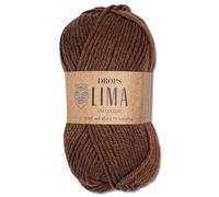 Frida's Wollhaus Drops 50 g Lima Plain Knitting Crochet Sheep's Wool Alpaca Felting 21 Colours (Plain 9026 | Chestnut)