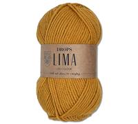 Frida's Wollhaus Drops 50 g Lima Uni Knitting Crochet Sheep's Wool Alpaca Felting 21 Colours (Plain 2923 | Ochre)
