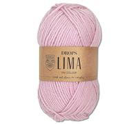 Frida's Wollhaus Drops 50 g Lima Uni Knitting Crochet Sheep's Wool Alpaca Felting 21 Colours (Plain 3145 | Powder Pink)