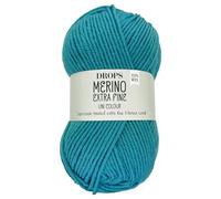 Frida's Wollhaus Drops 50 g Merino Extra Fine Mulesing-Free Washable Crochet Knitting 46 Colours (Plain Colour 43 | Sea Blue)