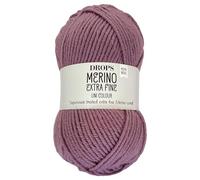 Frida's Wollhaus Drops 50 g Merino Extra Fine Mulesing-Free Washable Crochet Knitting 46 Colours (Plain Colour 36 | Amethyst)