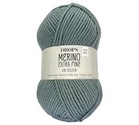 Frida's Wollhaus Drops 50 g Merino Extra Fine Mulesing-Free Washable Crochet Knitting 46 Colours (Plain Colour 15 | Light Grey Green)