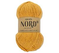 Frida's Wollhaus Drops 50 g North Sock Wool, Alpaca, Virgin Wool, Fluffy Knitting, 23 Colours (Plain Colour 18, Ochre)