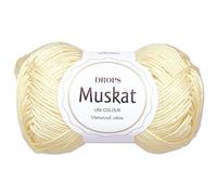 Frida's Wollhaus Drops 50 g Nutmeg Cotton Knitting Crochet Wool Yarn Mercerised 45 Colours (07 | Light Yellow)