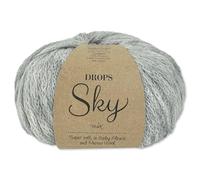 Frida's Wollhaus Drops 50 g Sky Knitting Crochet Alpaca Virgin Wool Alpaca Super Soft 31 Colours (02 | Pearl Grey Mix)