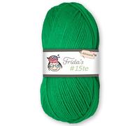 Frida's Wollhaus Frida's 100 g #15te Allround Basic Yarn Baby Yarn Wool Knitting Crochet Soft 45 Colours (846 | Green)
