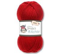 Frida's Wollhaus Frida's 100 g #Eighth Baby Wool Wool Yarn Knitting Crochet Anti-Pilling 66 Colours (106 | Dark Red)