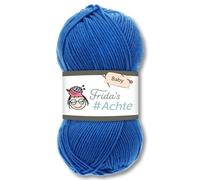 Frida's Wollhaus Frida's 100 g #Eighth Baby Wool Wool Yarn Knitting Crochet Anti-Pilling 66 Colours (141 | Royal Blue)