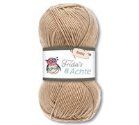 Frida's Wollhaus Frida's 100 g #Eighth Baby Wool Wool Yarn Knitting Crochet Anti-Pilling 66 Colours (256 | Beige)