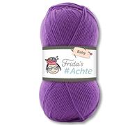 Frida's Wollhaus Frida's 100 g #Eighth Baby Wool Yarn Knitting Crochet Anti-Pilling 66 Colours (133 | Mauve)