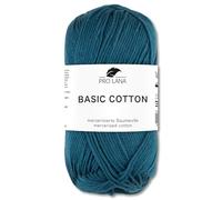 Frida's Wollhaus Pro Lana 50 g Basic Cotton Knitting Crochet Wool Basic Yarn 64 Colours (68 | Petrol)