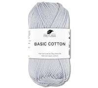 Frida's Wollhaus Pro Lana 50 g Basic Cotton Knitting Crochet Wool Basic Yarn 64 Colours (91 | Light Grey)