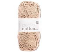 Frida's Wollhaus Rico Design 50 g Creative Cotton Aran Wool Knitting Crochet 63 Colours (51 | Putty)