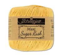 Frida's Wollhaus Scheepjes 1.76 oz (50 g) Maxi Sugar Rush Crochet Yarn Filet Crochet Cotton 87 Colors (154 | Gold)