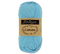 Frida's Wollhaus Scheepjes 50 g Catona 100% Cotton Knitting Crochet Amigurumi 109 Colours (510 | Sky Blue)