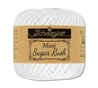 Frida's Wollhaus Scheepjes 50 g Maxi Sugar Rush Crochet Yarn Filet Crochet Cotton 87 Colours (106 | Snow White)