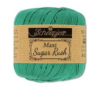 Frida's Wollhaus Scheepjes 50 g Maxi Sugar Rush Crochet Yarn Filet Crochet Cotton 87 Colours (514 | Jade)