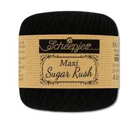 Frida's Wollhaus Scheepjes 50 g Maxi Sugar Rush Crochet Yarn Fillet Crochet Cotton 87 Colours (110 | Black)