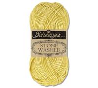 Frida's Wollhaus Scheepjes 50 g Stone Washed Knitting Crochet Silky Soft Wool Yarn 36 Colours (812 | Lemon Quartz)