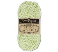 Frida's Wollhaus Scheepjes 50 g Stone Washed Knitting Crochet Silky Soft Wool Yarn 36 Colours (819 | New Jade)