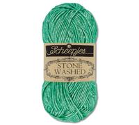 Frida's Wollhaus Scheepjes 50 g Stone Washed Knitting Crochet Silky Soft Wool Yarn 36 Colours (825 | Malachite)