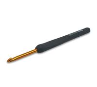 Frida's Wollhaus Tulip Etimo Crochet Hook with Soft Grip Gold Black Smooth Hook Tip 14 Sizes (Black Gold, 4.5)