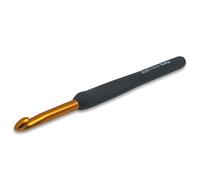 Frida's Wollhaus Tulip Etimo Crochet Hook with Soft Grip Gold Black Smooth Hook Tip 14 Sizes (Black Gold, 6.5)