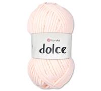 Frida's Wollhaus YarnArt 100 g Dolce Chenille Wool Yarn Knitting Crochet Amigurumi 64 Colours (779 | Pastel Lapricot)