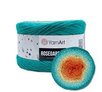 Frida's Wollhaus YarnArt 250 g = 1000 m Rosegarden Bobbel Gradient Yarn Wool 26 Colours (317 | Blue-Vanilla-Orange)