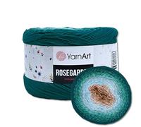 Frida's Wollhaus YarnArt 250 g = 1000 m Rosegarden Bobbel Gradient Yarn Wool 26 Colours (324 | Blue-Aqua-Light Blue-Beige)