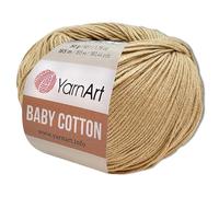 Frida's Wollhaus YarnArt 50 g Baby Cotton Wool Cotton Acrylic Crochet Yarn Knitting Yarn 55 Colours (405 | Beige)