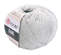 Frida's Wollhaus YarnArt 50g Jeans Knitting Crochet Amigurumi Baby Wool Pastel Colours 63 Colours (49 | Silver Grey)