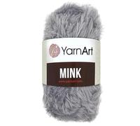 Frida's Wollhaus YarnArt 50g Mink Fringe Yarn, 75m, Polyamide, Light Grey