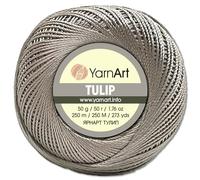 Frida's Wollhaus YarnArt 50g Tulip Crochet Yarn Fillet Yarn Microfiber Shiny Silky 49 Colors (406 | Pearl Beige)