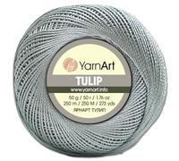 Frida's Wollhaus YarnArt 50g Tulip Crochet Yarn Fillet Yarn Microfiber Shiny Silky 49 Colors (479 | Silver Grey)