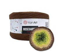 Frida's Wollhaus YarnArt 8.8 oz = 1094 yards Rosegarden Bobbel Gradient Yarn Wool 26 Colours (322 | Brown-Light Brown-Yellow-Green-Khaki)