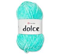 Frida's Wollhaus YarnArt 100 g Dolce Chenille Wool Yarn Knitting Crochet Amigurumi 64 Colours (746 | Turquoise)