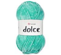 Frida's Wollhaus YarnArt 100 g Dolce Chenille Wool Yarn Knitting Crochet Amigurumi 64 Colours (746 | Turquoise)