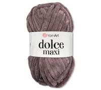 Frida's Wollhaus YarnArt Dolce Maxi Chenille Knitting Yarn, Velvet, Soft, Super Bulky, 19 Colours (754, Grey Brown)