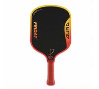 FRIDAY Aura Pro Pickleball Paddle Wide Body (Gen IV Foam) - Maximum Power, Explosive Pop, Huge Sweet Spot Feel, Spin-Grabbing Carbon Face, Double-Thermoformed Durability (Single Paddle, Solaris)