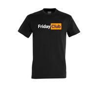 Friday Club - Men's Short-Sleeved T-Shirt, Model: 444A, Black/White, L