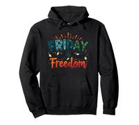 Friday = Freedom: Celebrate Weekend Liberation Pullover Hoodie, Adult Unisex, Black, L