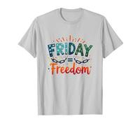 Friday = Freedom: Celebrate Weekend Liberation T-Shirt, Men, Silver, M