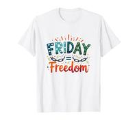 Friday = Freedom: Celebrate Weekend Liberation T-Shirt, Men, White, 4XL
