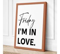 Friday I'm in Love Typography Canvas Wall Art Print 36x24 Inch (91 x 61 cm)