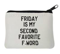Friday is My Second Favorite F Word Neoprene Coin Purse Pouch 10x11cm White