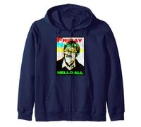 Friday Night Dinner Jim Hello Pop Art Glitch Retro Stencil Zip Hoodie