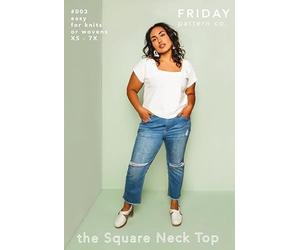Friday Pattern Company Ladies Easy Sewing Pattern Square Neck Top